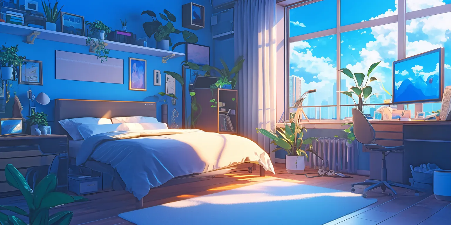 bedroom anime background lofi, bedroom, room, aesthetic, 3440x1440