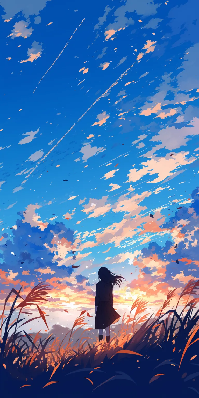 1080p anime wallpaper sky, flcl, sunset, lockscreen, champloo