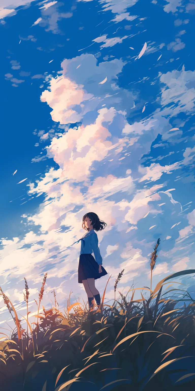 anime desktop wallpaper 4k sky, ghibli, hyouka, touka, haru