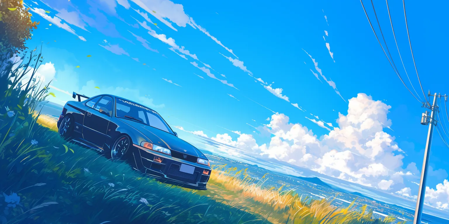 anime car wallpaper ghibli, 3440x1440, 2560x1440, car, scenery