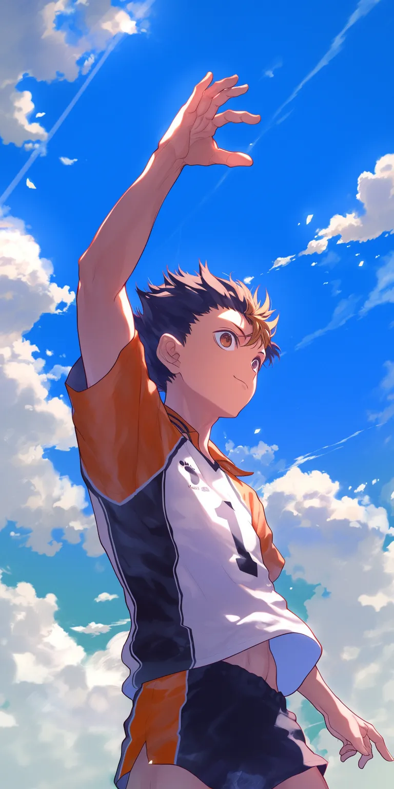 haikyuu background haikyuu, hinata, aomine, sky, basketball