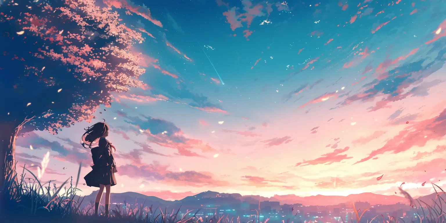 wallpaper anime aesthetic noragami, yuujinchou, sunset, evergarden, 3440x1440