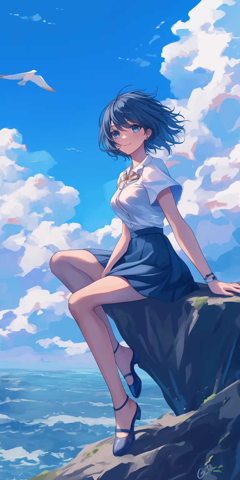 anime wallpaper for iphone sky, touka, ciel, ocean, 1920x1080