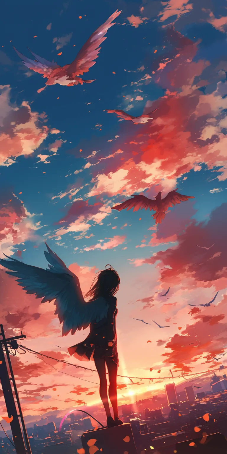 anime wallpaper 4k for pc ciel, noragami, sky, seraph, wing