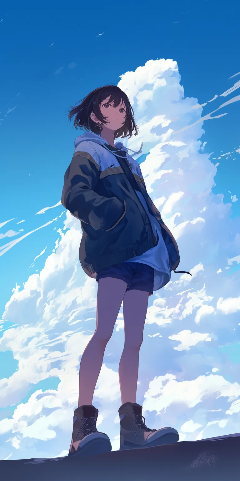 anime wallpaper for laptop sky, flcl, ciel, haru, touka