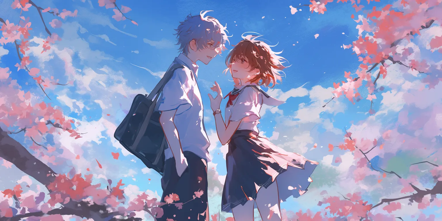 anime couple photos kamisama, sakura, sky, hyouka, flcl