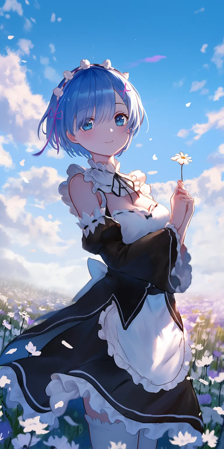 rem re zero wallpaper rem, ciel, kuroko, aqua, sky