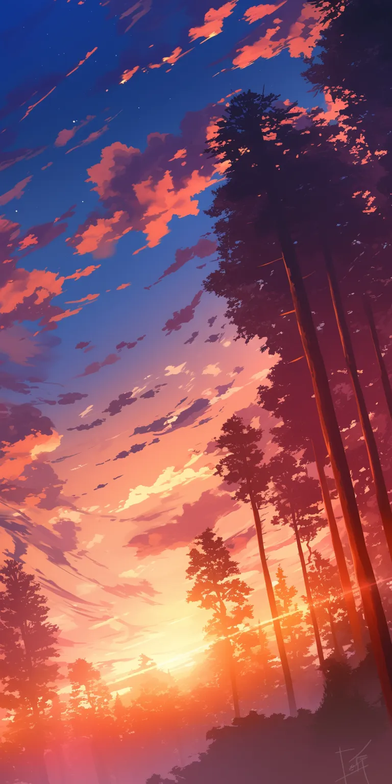 anime forest background 3440x1440, 2560x1440, sunset, sky, 1920x1080