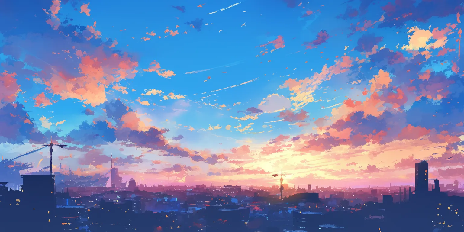 high resolution anime wallpaper sunset, 3440x1440, sky, 2560x1440, ciel