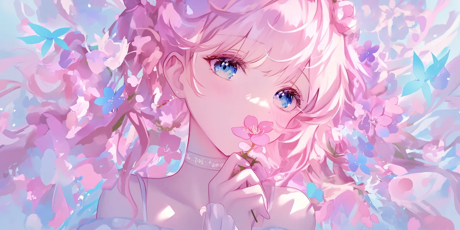 pink anime wallpaper haru, blossom, pink, rem, kawaii