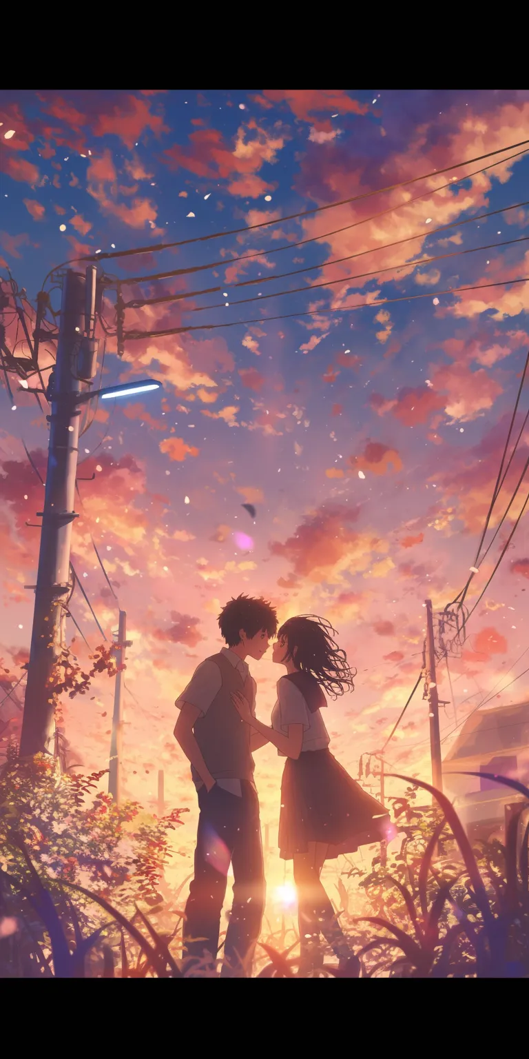 anime couple wallpaper hyouka, ghibli, sunset, flcl, lockscreen
