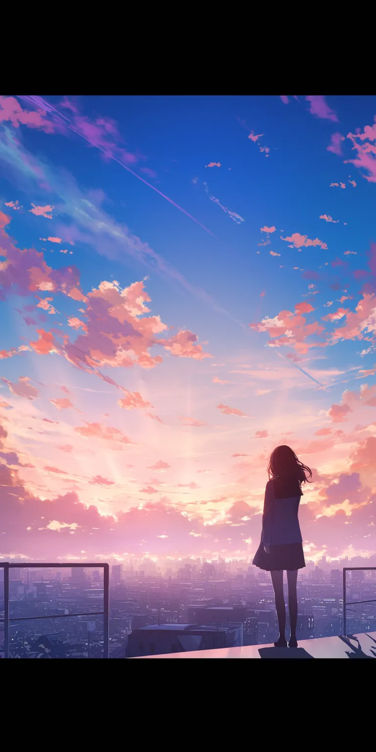 iphone anime wallpaper sky, hyouka, sunset, bocchi, natsume