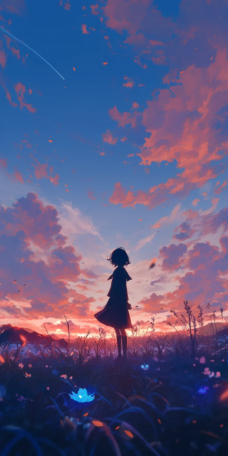 anime wallpaper for iphone ghibli, sky, hyouka, flcl, sunset