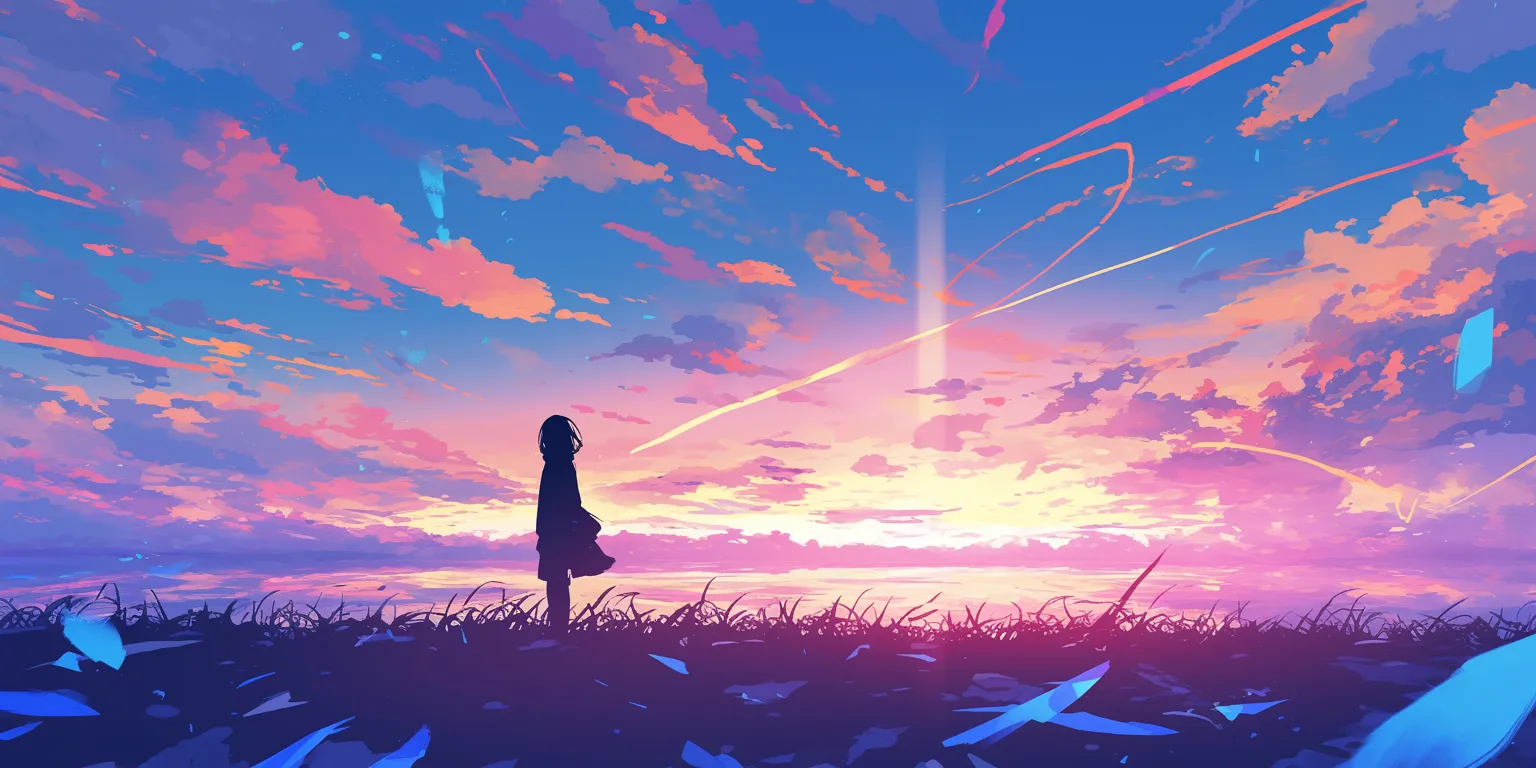 high quality anime wallpapers sunset, bocchi, 2560x1440, sky, flcl