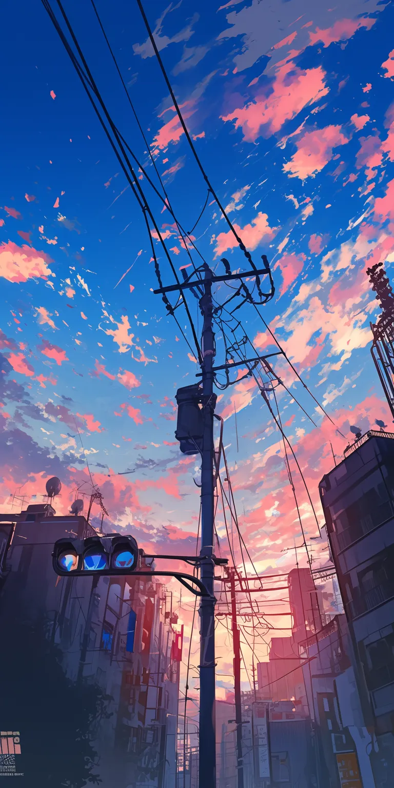 anime background hd flcl, sky, tokyo, lofi, 3440x1440