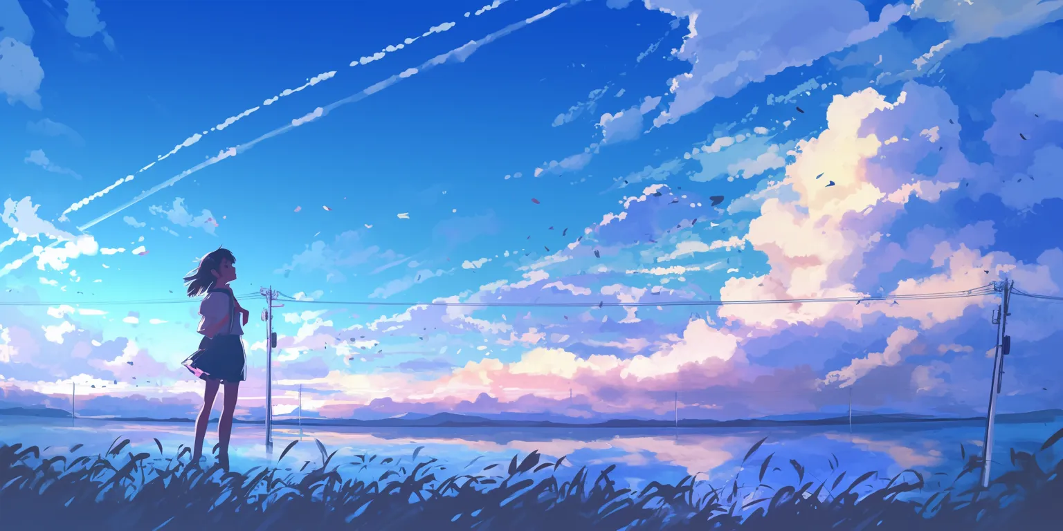 anime wallpaper in hd scenery, 3440x1440, ciel, sky, 2560x1440