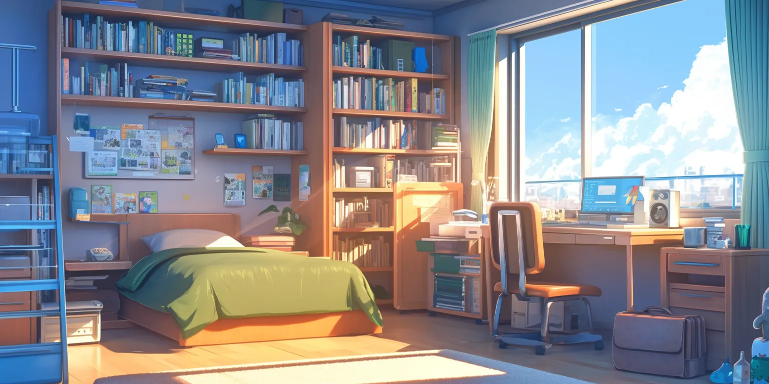 anime bedroom background room, bedroom, nook, ghibli, backgrounds