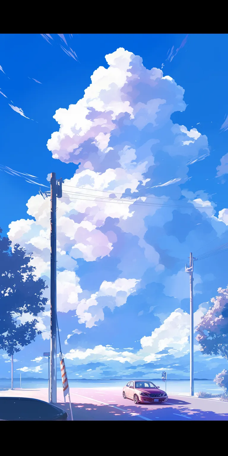 anime car wallpaper sky, backgrounds, scenery, ciel, background