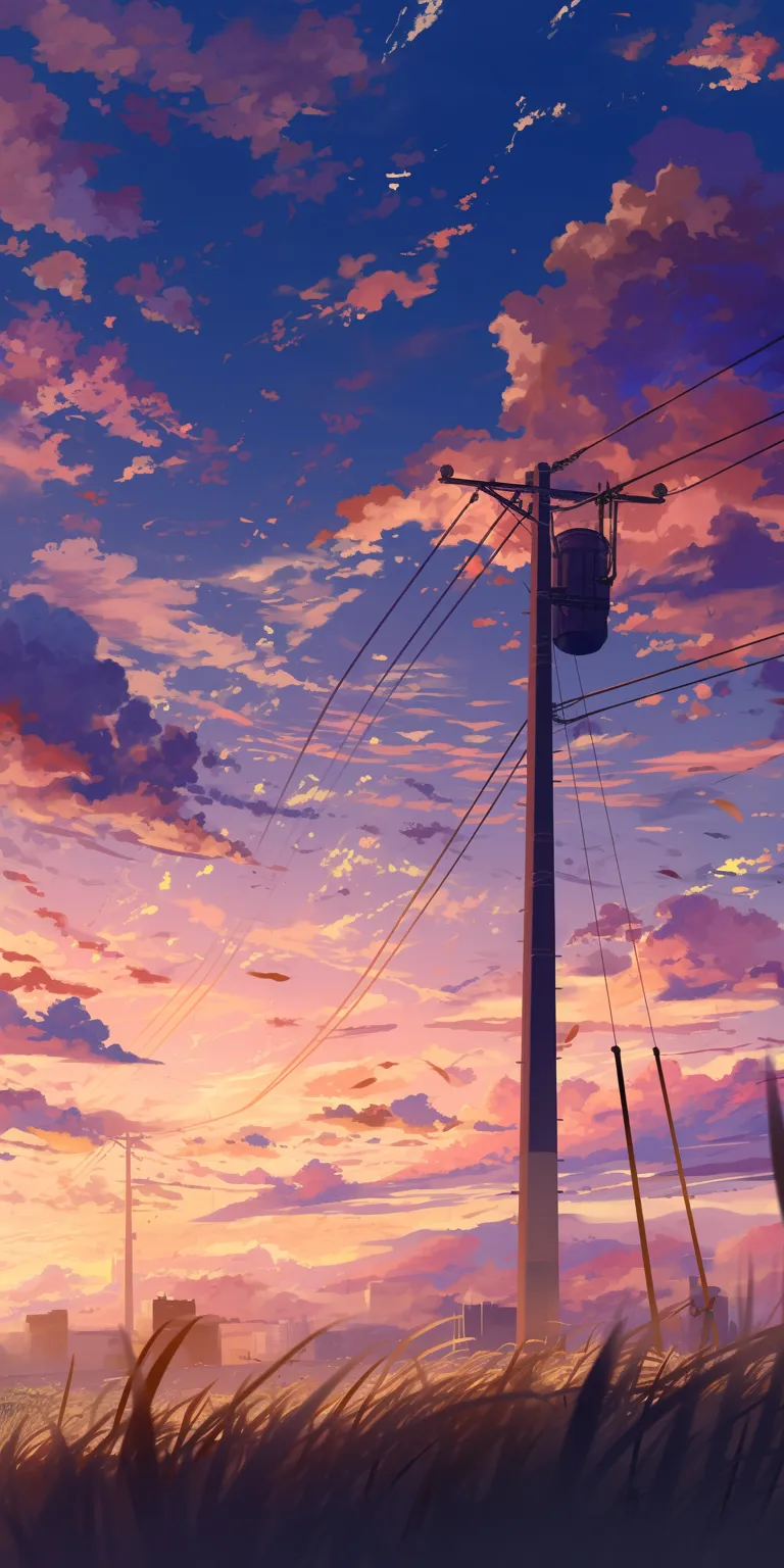 anime background wallpaper sunset, sky, flcl, lofi, ciel