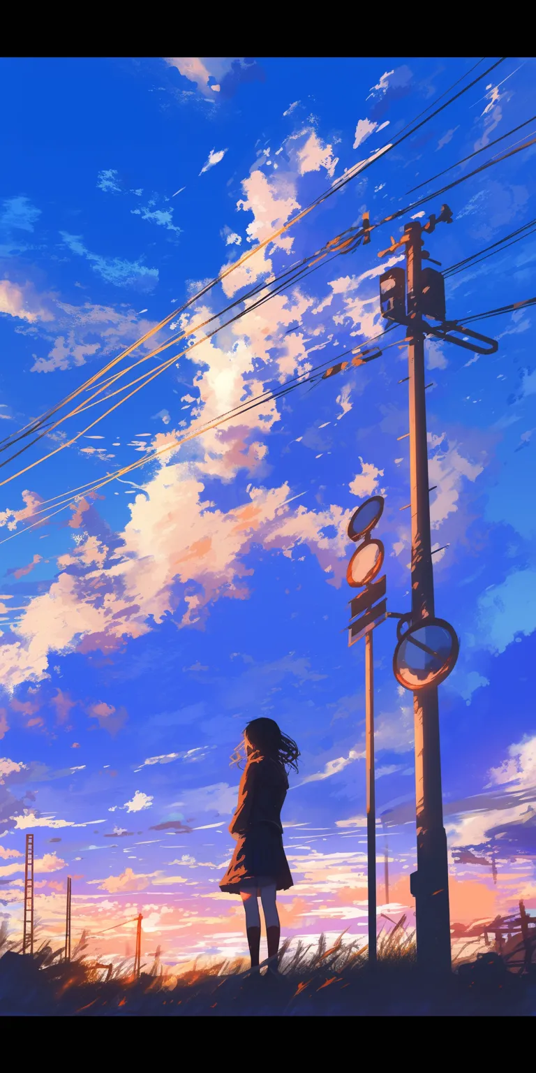 hd anime wallpaper sky, flcl, ciel, lofi, lonely