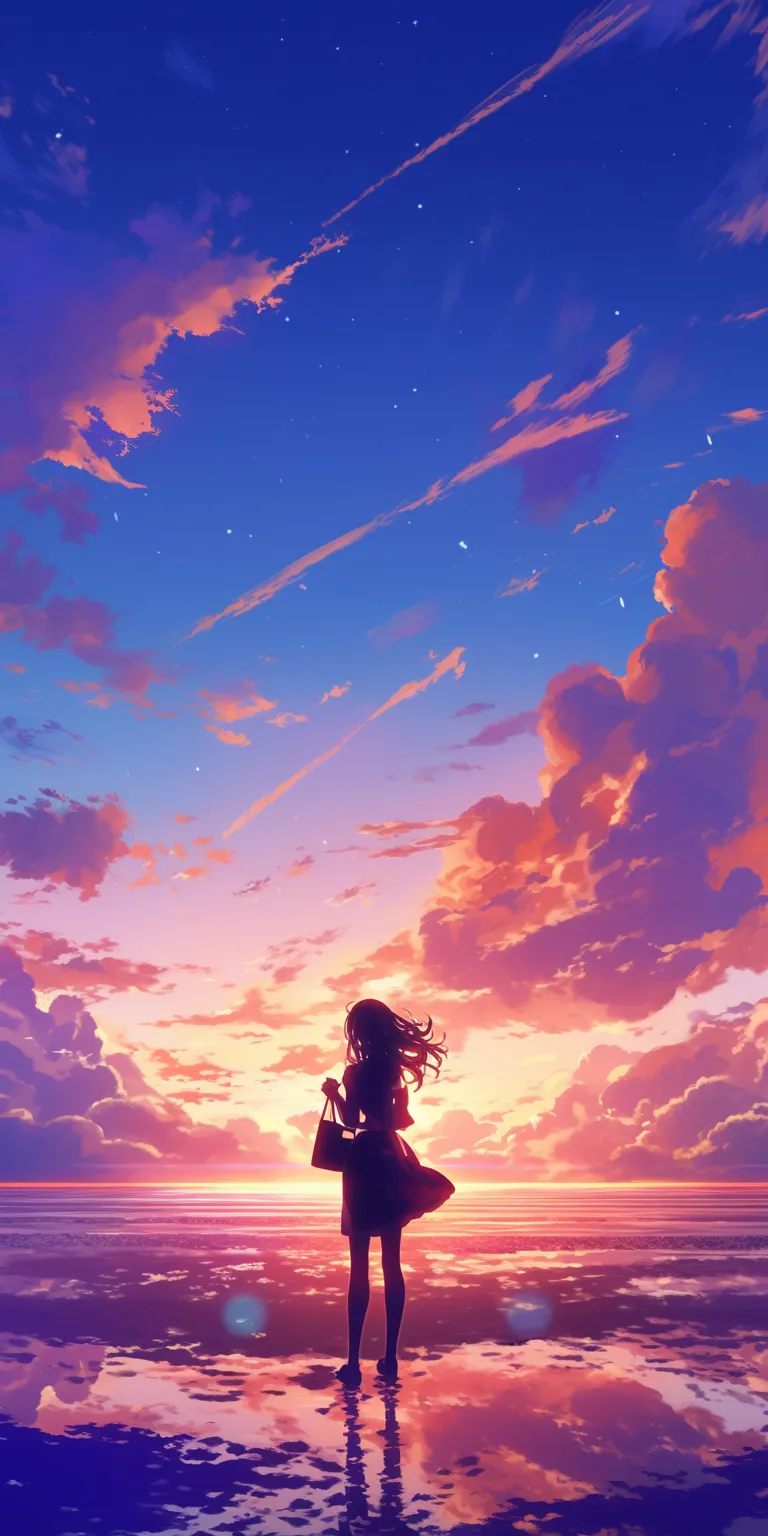 anime wallpaper for phone sky, lockscreen, flcl, ghibli, sunset