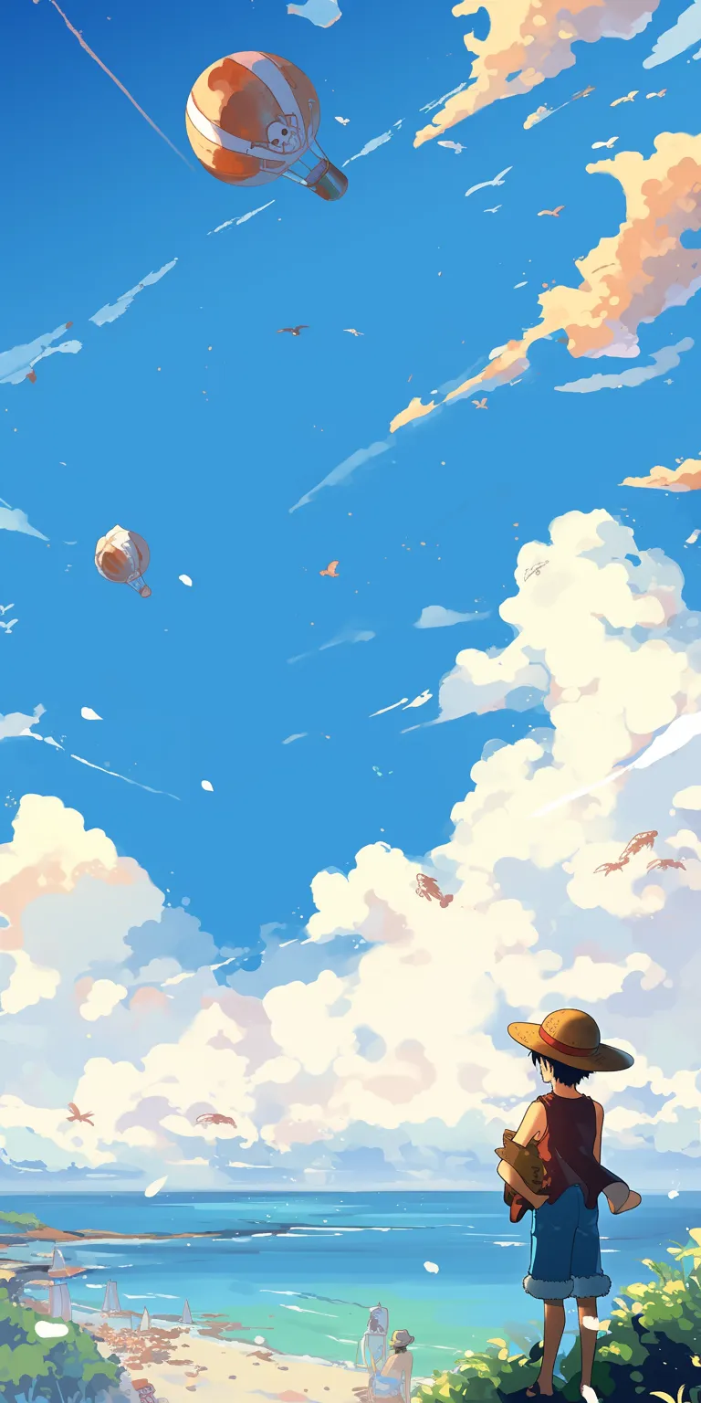 one piece background sky, ghibli, flcl, 3440x1440, backgrounds