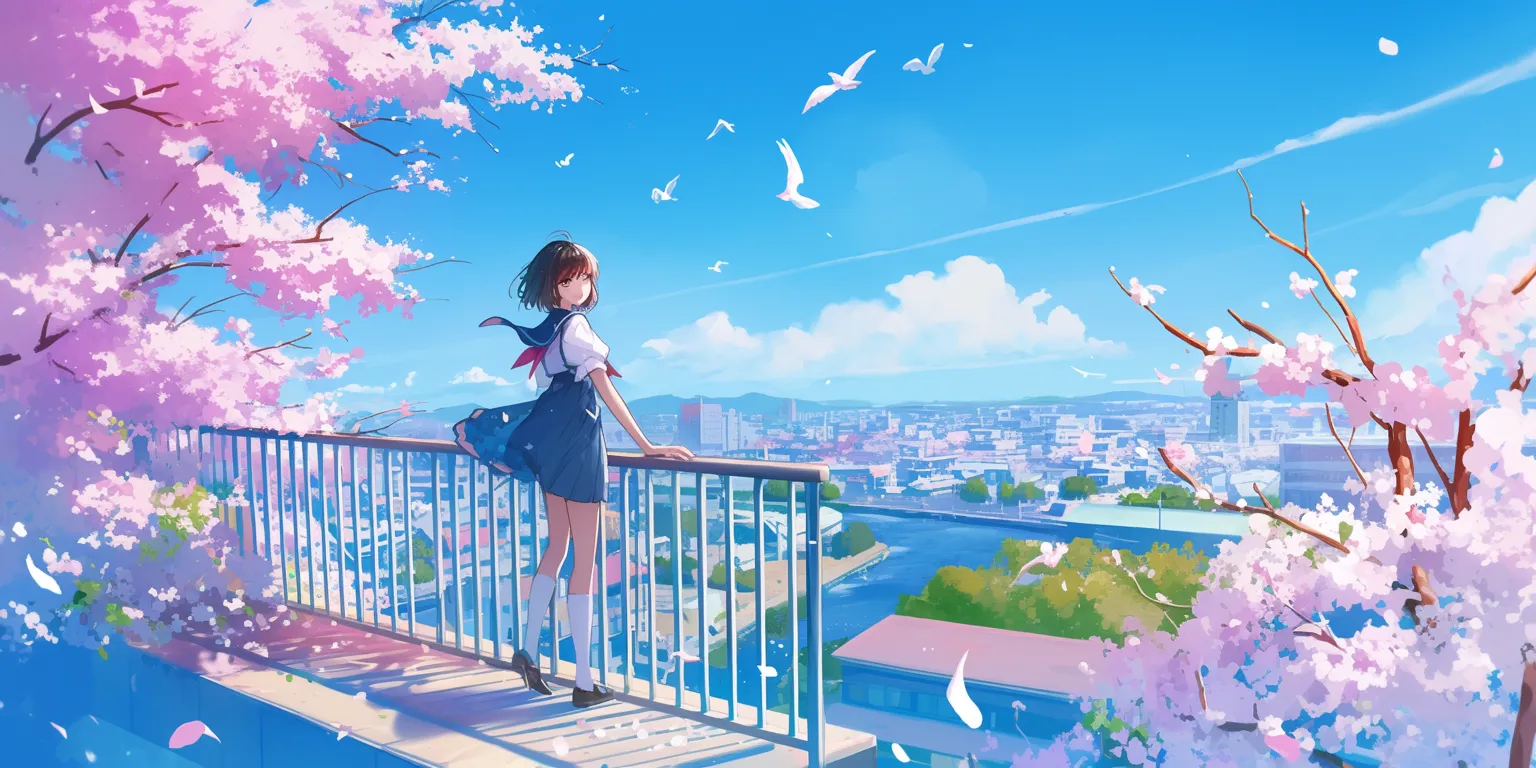 anime wallpaper aesthetic sakura, 1920x1080, 2560x1440, haru, sky