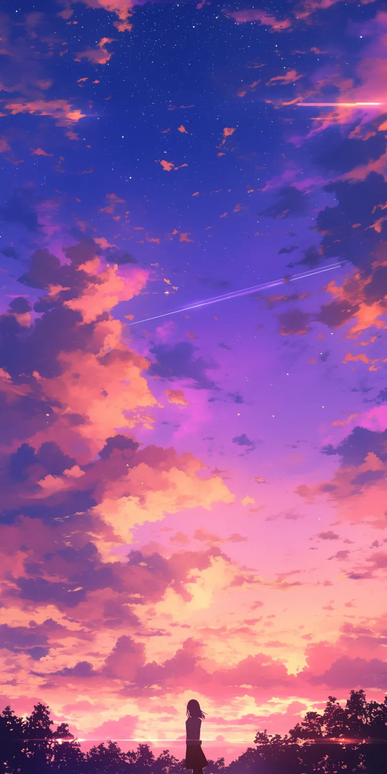 anime wallpaper for phone sky, ciel, 2560x1440, sunset, 1920x1080