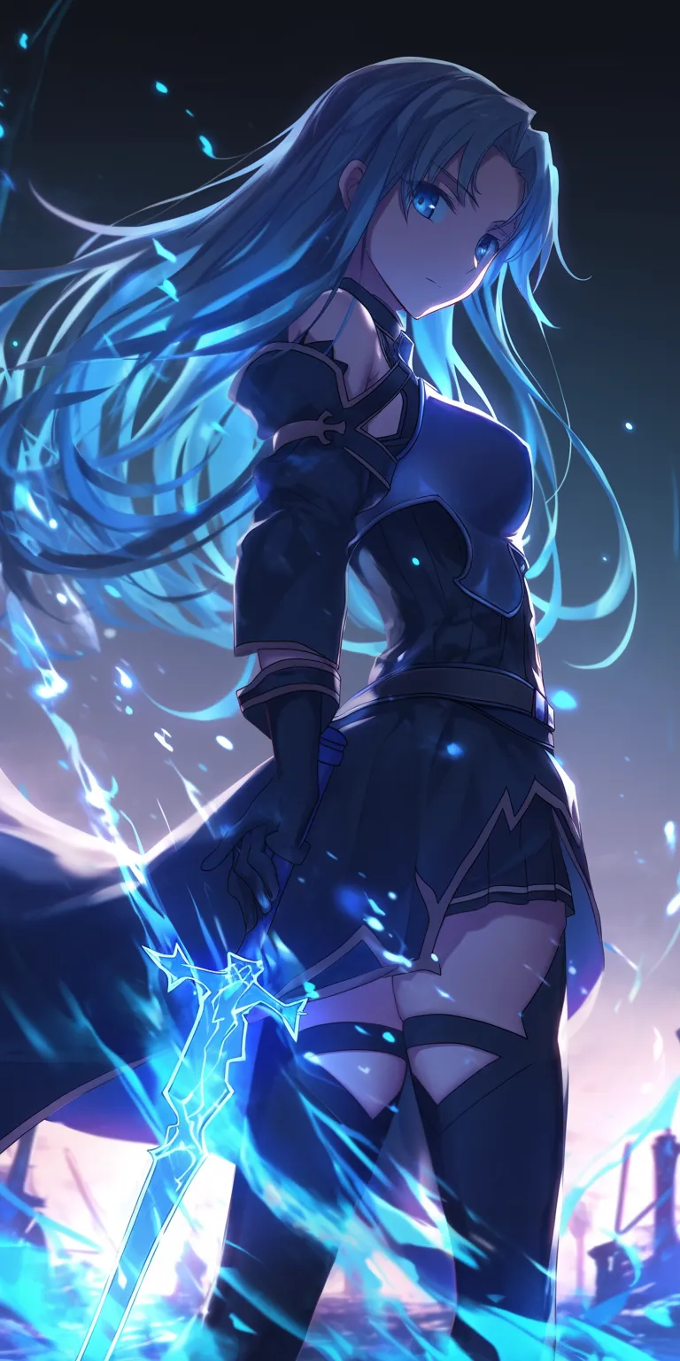 sword art online wallpaper phone aqua, kirito, lockscreen, hyakkimaru, touka