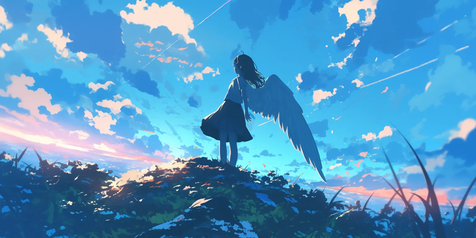 anime sad wallpaper ciel, seraph, sky, ghibli, 1920x1080
