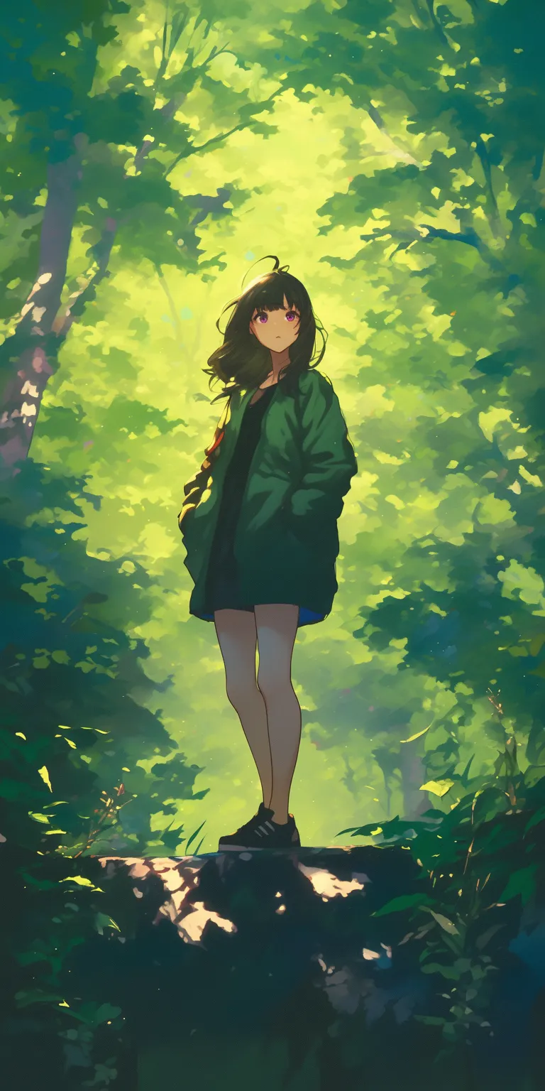 green anime wallpaper forest, hyouka, ghibli, hajime