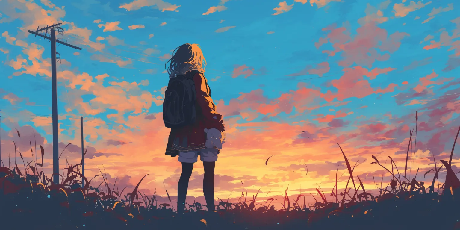 beautiful anime wallpaper ghibli, sunset, 1920x1080, 2560x1440, 3440x1440