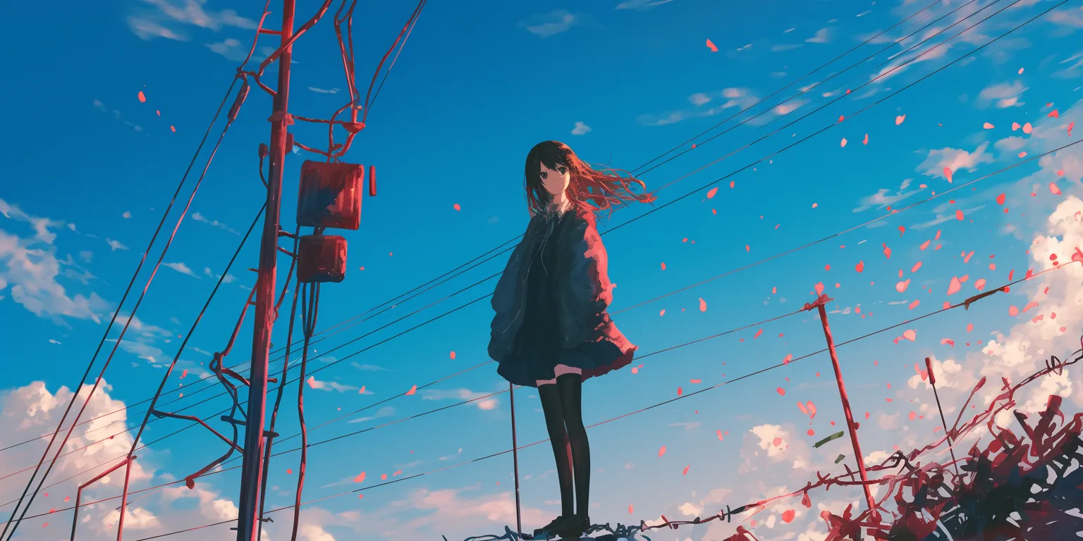 anime wallpaper for phone mirai, yumeko, sakura, sky, wonderland