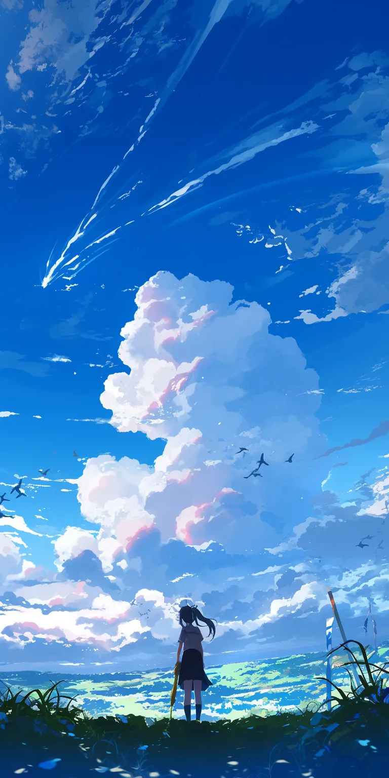 anime wallpaper 4k for pc sky, ciel, 2560x1440, flcl, backgrounds