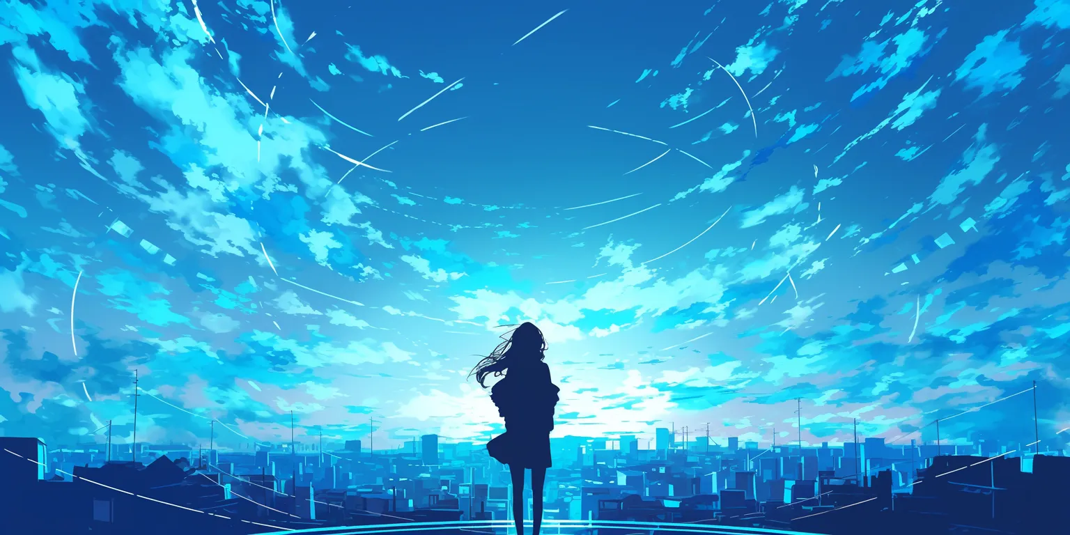 blue anime wallpaper sky, hyouka, mirai, flcl, lockscreen