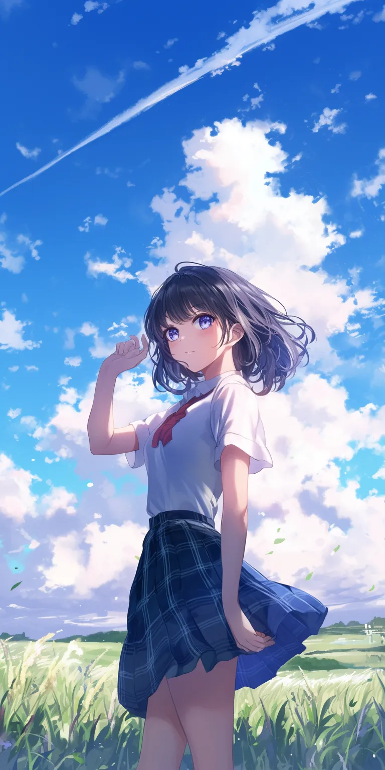 iphone anime wallpaper sky, shouko, hajime, hyouka, tomori