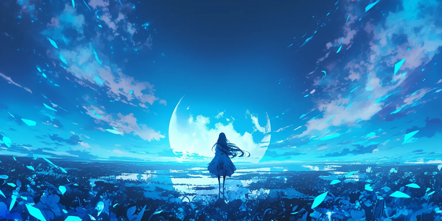 blue anime wallpaper ocean, evergarden, sky, aqua, wonderland