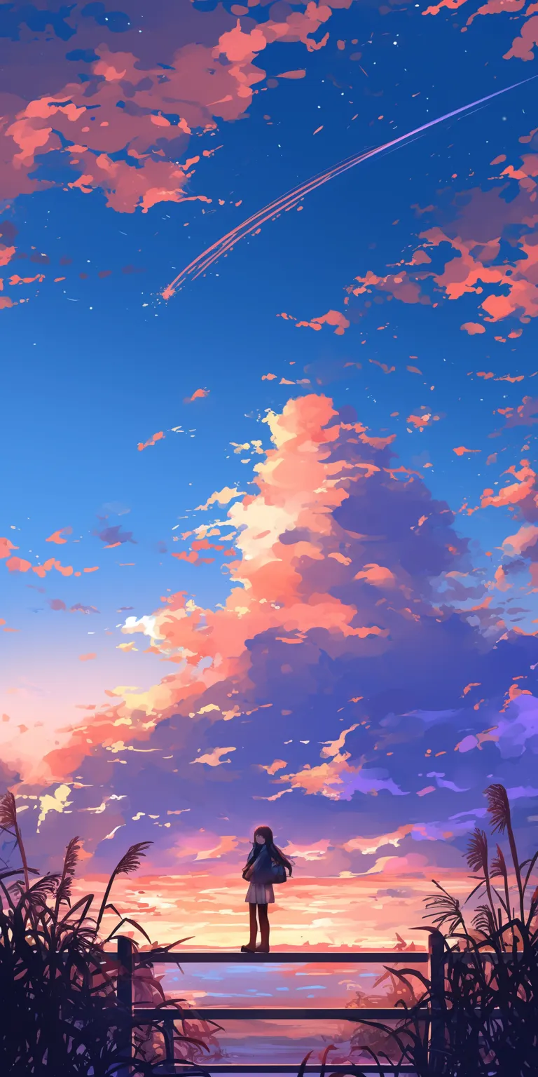 aesthetic anime background sky, 3440x1440, 2560x1440, 1920x1080, sunset
