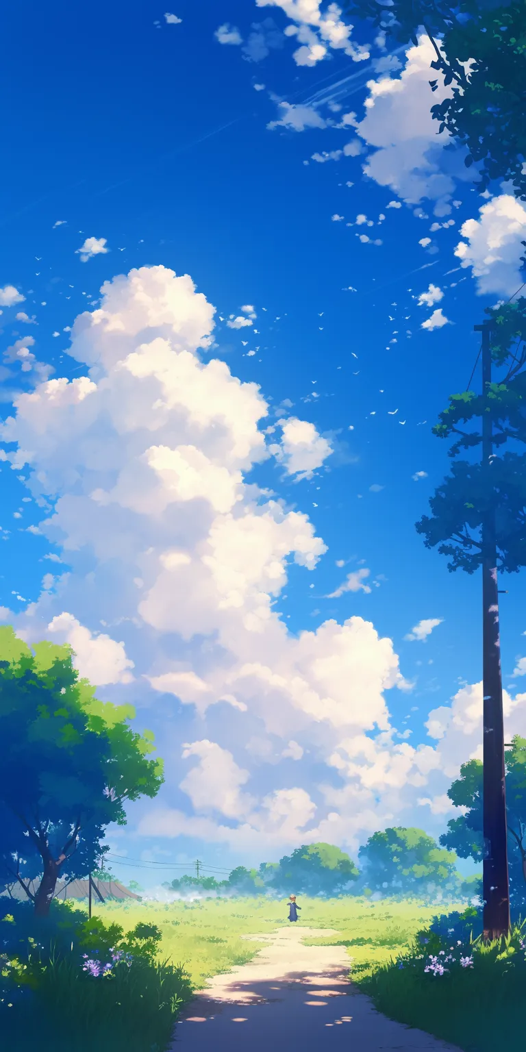 cartoon hd background ghibli, sky, forest, backgrounds, 3440x1440