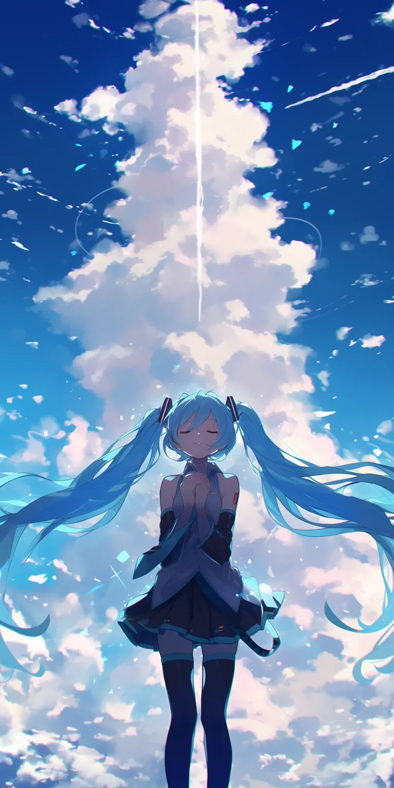 hatsune miku wallpaper sky, aqua, miku, ocean