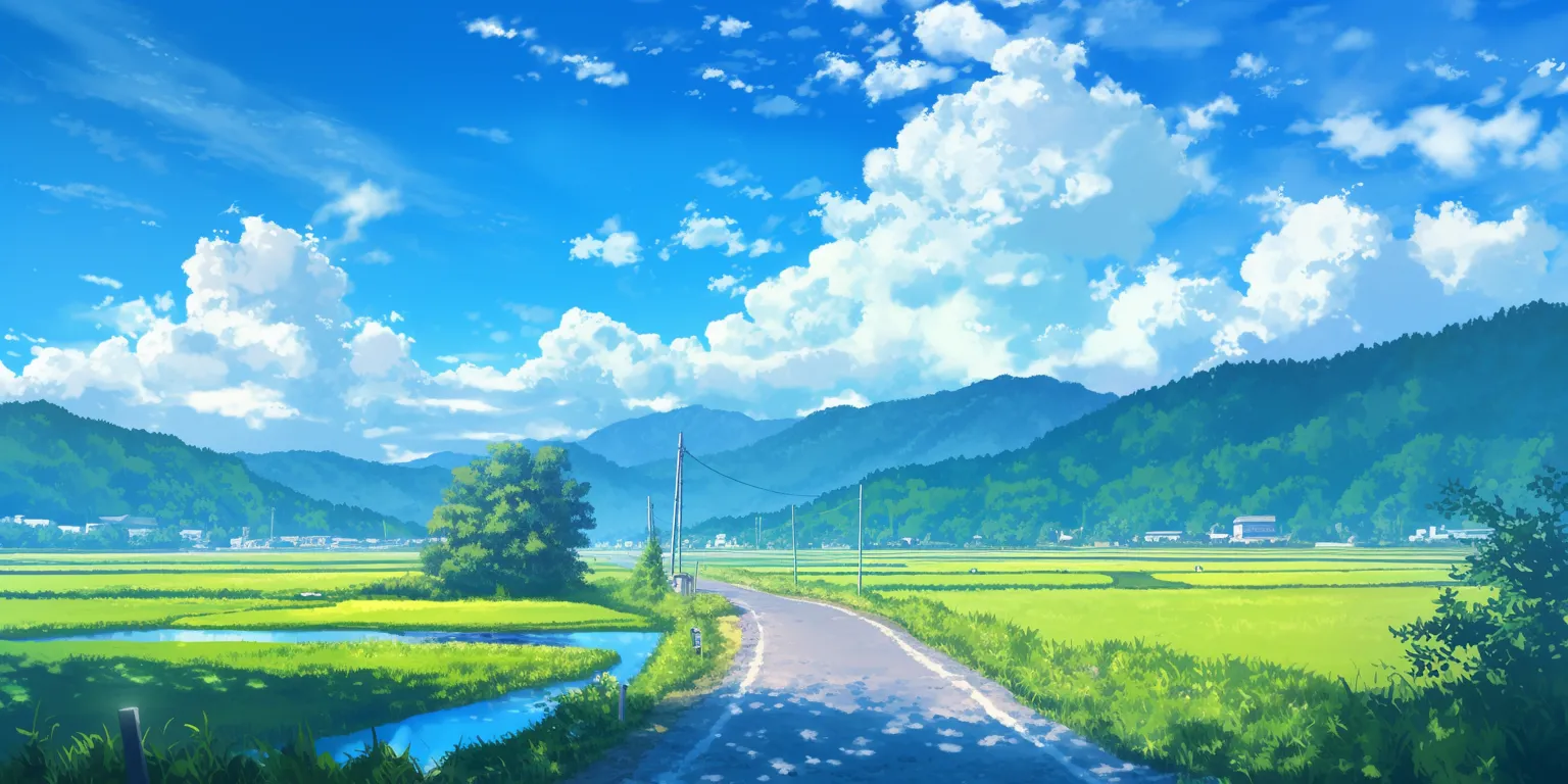 japanese anime wallpaper scenery, 2560x1440, ghibli, yuru, 3440x1440
