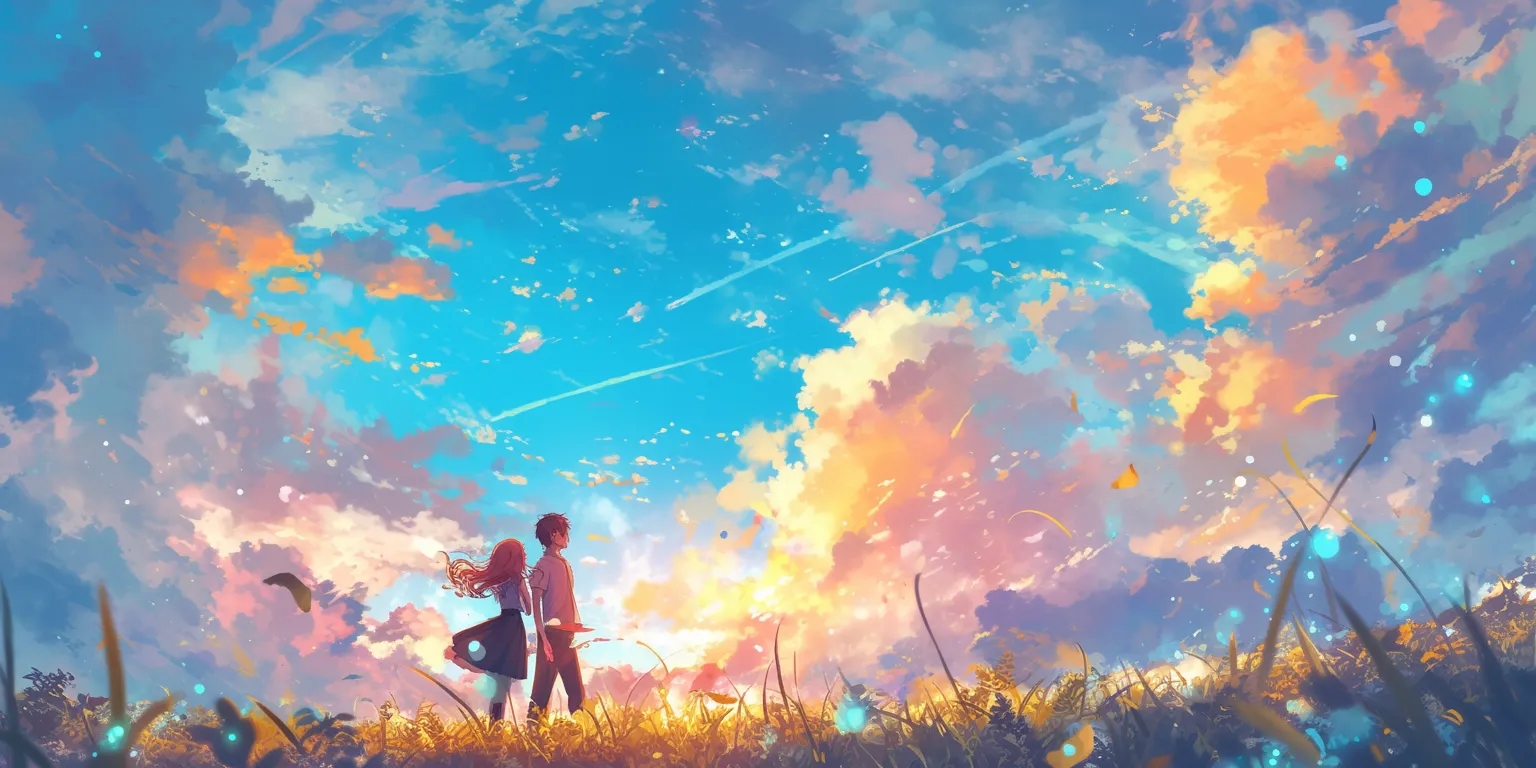 anime couple wallpaper flcl, yuujinchou, sky, mushishi, ghibli