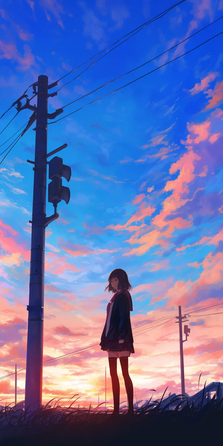 background wallpaper anime sky, flcl, lofi, sunset, 3440x1440