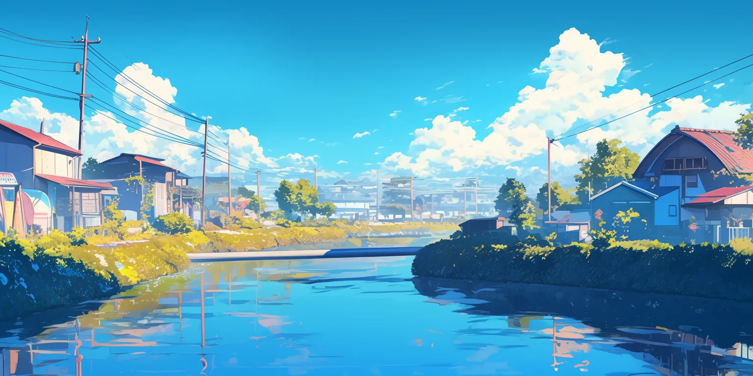 anime background 4k 3440x1440, 2560x1440, 1920x1080, ghibli, lagoon
