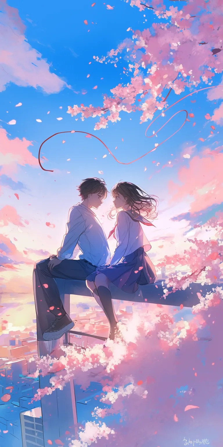 anime couple wallpaper noragami, yuujinchou, hyouka, sky, cover