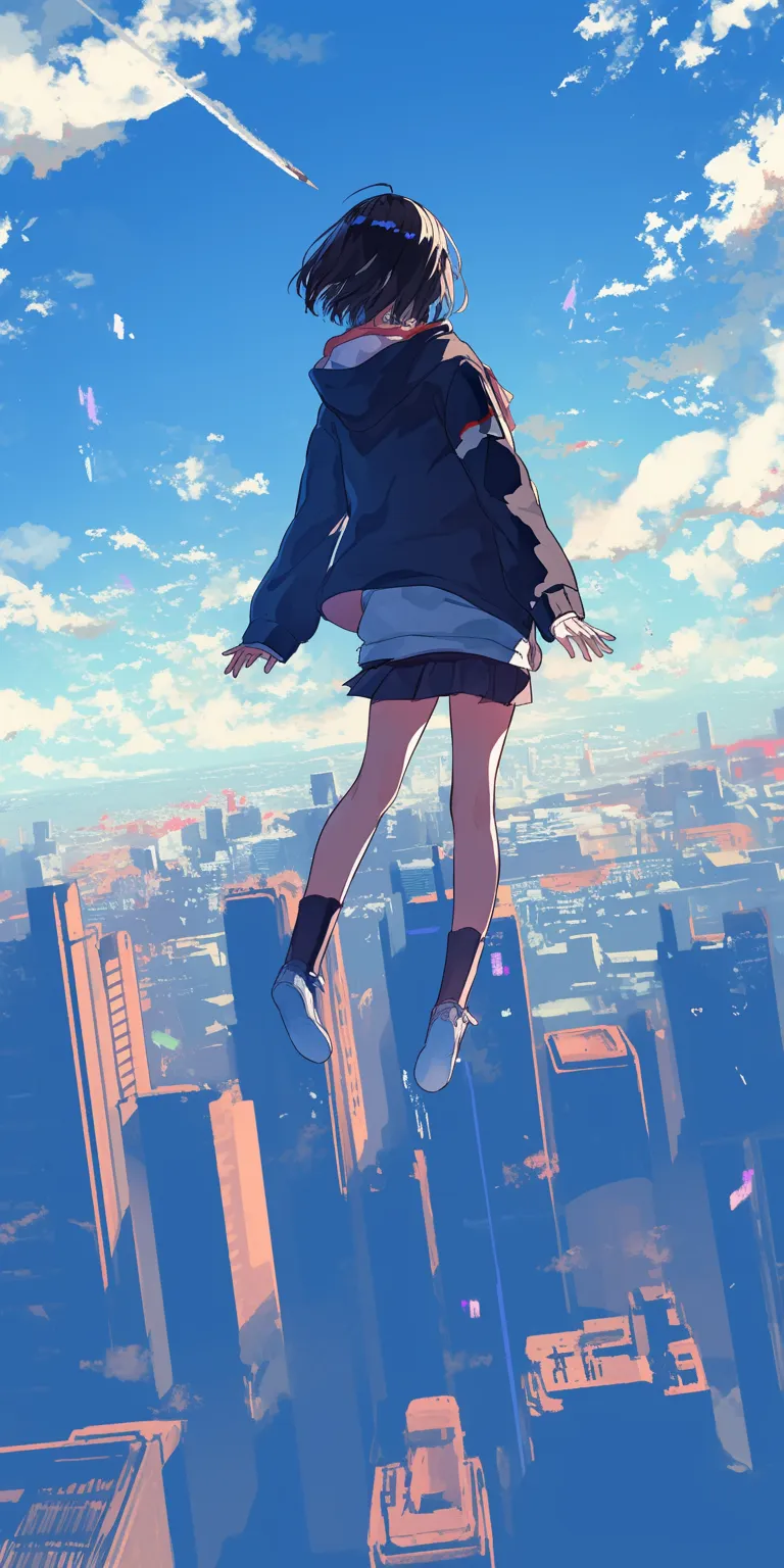 anime wallpaper cool flcl, sky, ciel, mirai, lockscreen