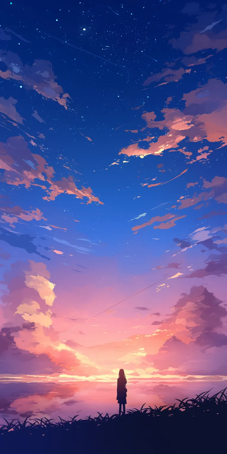 high quality anime wallpapers sky, sunset, 2560x1440, flcl, lockscreen