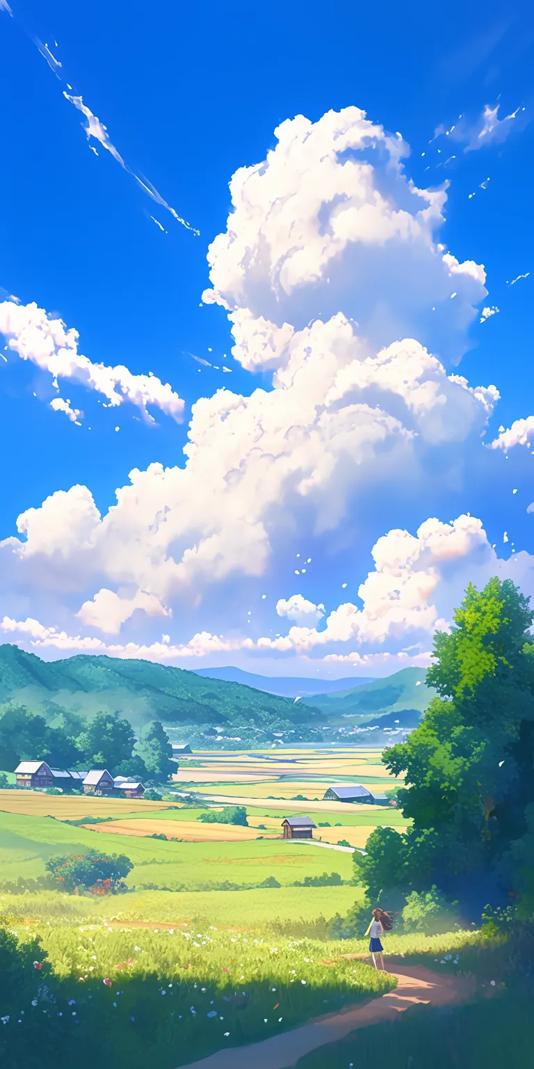 free moving backgrounds ghibli, scenery, sky, yuru, evergarden