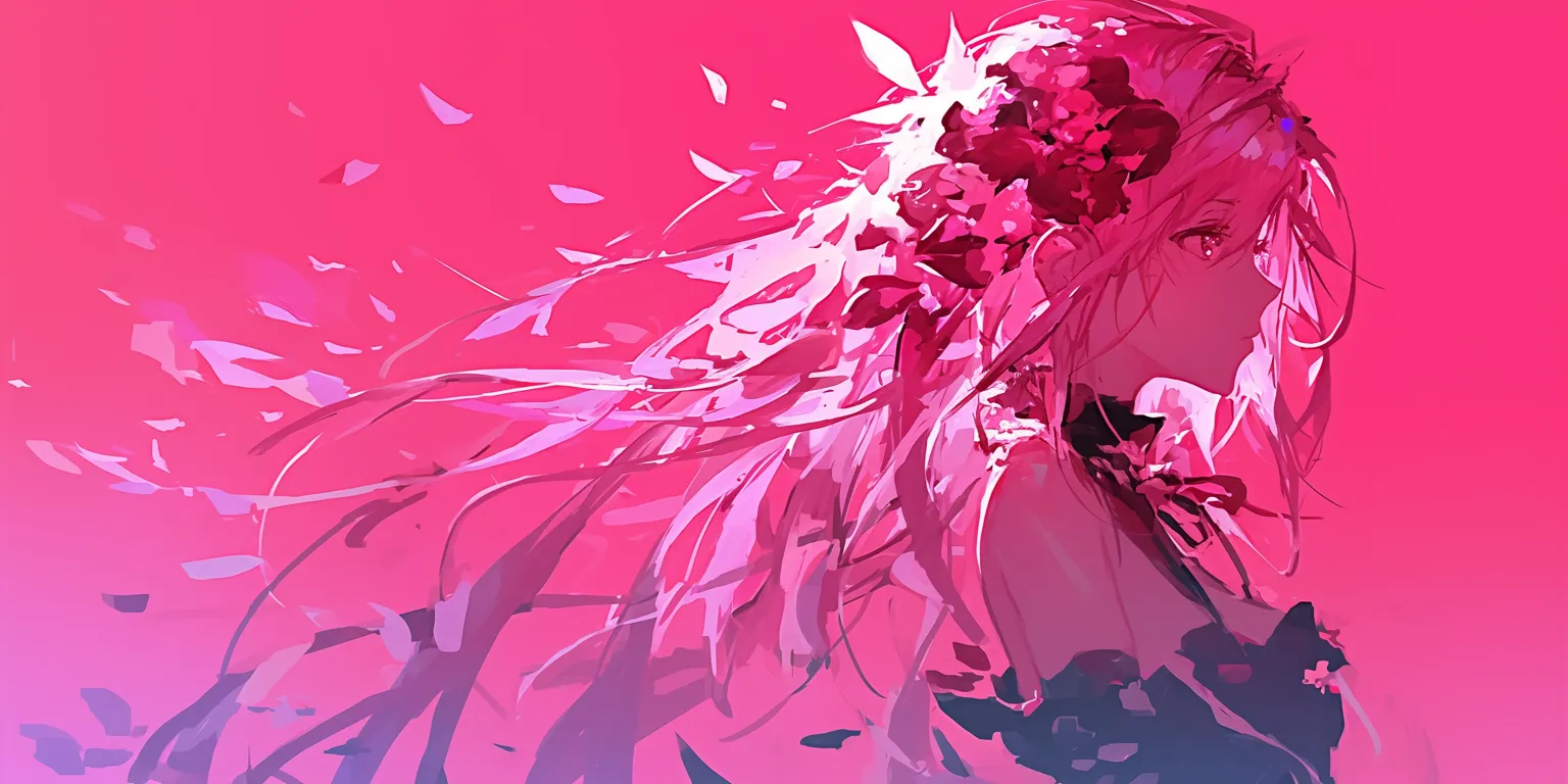pink anime wallpaper blossom, madoka, tomori, rose, ruby