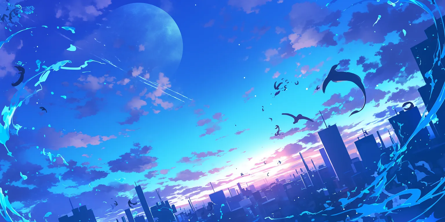 blue lock wallpaper sky, ciel, noragami, hatsune, 2560x1440